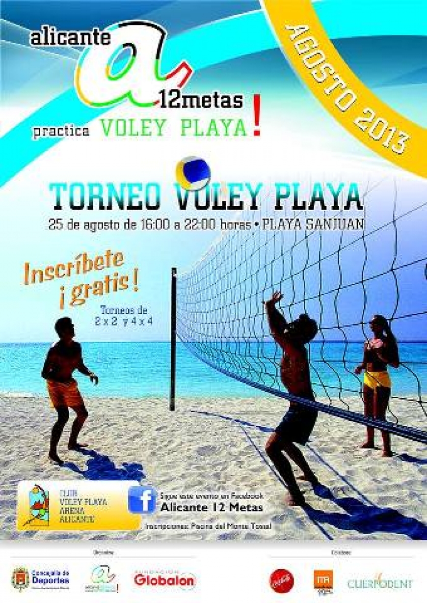La playa de San Juan acogió la celebración de un torneo de voley playa