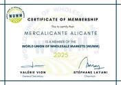 Mercalicante renueva su adhesión a la Unión Mundial de Mercados Mayoristas 
